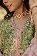 "Zarq" Hand Block Printed Chanderi Suit Set(3pc)