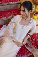"Annika" Hand Painted Chanderi Suit Set (3pc)
