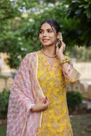 "Roshni" Kota Doriya Suit Set with dupatta(3pc)- XS