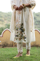 White Basant Hand Embroidered Kurta Set(3pc)