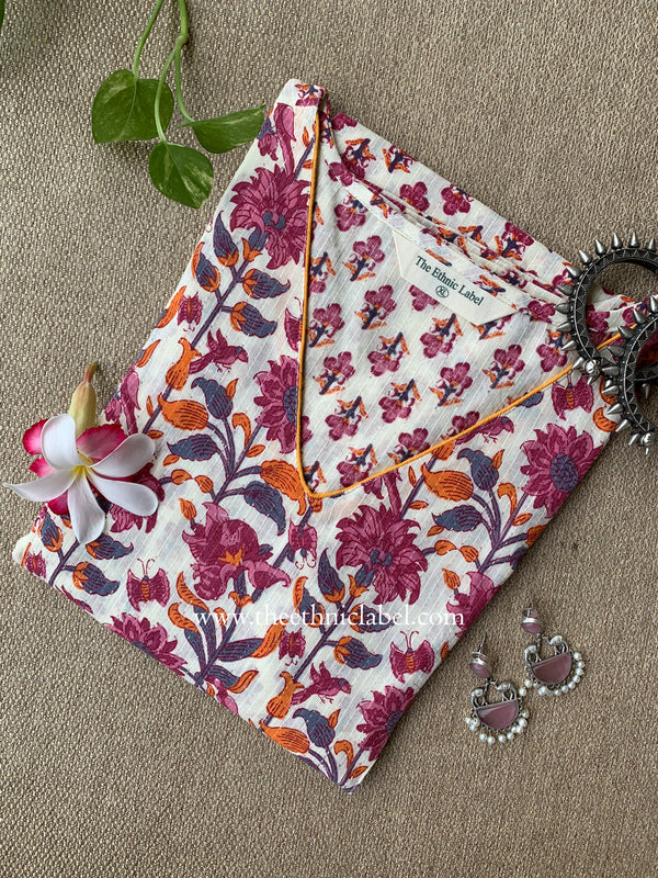 "Asha" Floral Cotton kurta