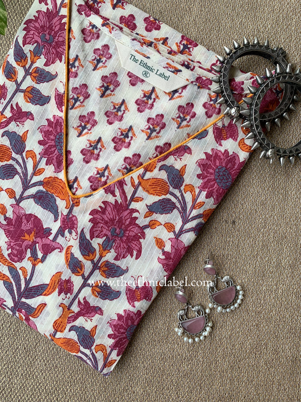 "Asha" Floral Cotton kurta
