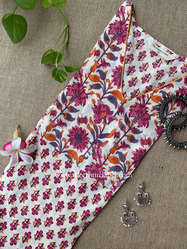 "Asha" Floral Cotton kurta