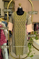 "Virasat" Hand Block Printed Green Cotton kurta