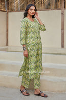 "Pavana" Block Printed Buttoned Cotton kurta