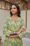 "Pavana" Block Printed Buttoned Cotton kurta
