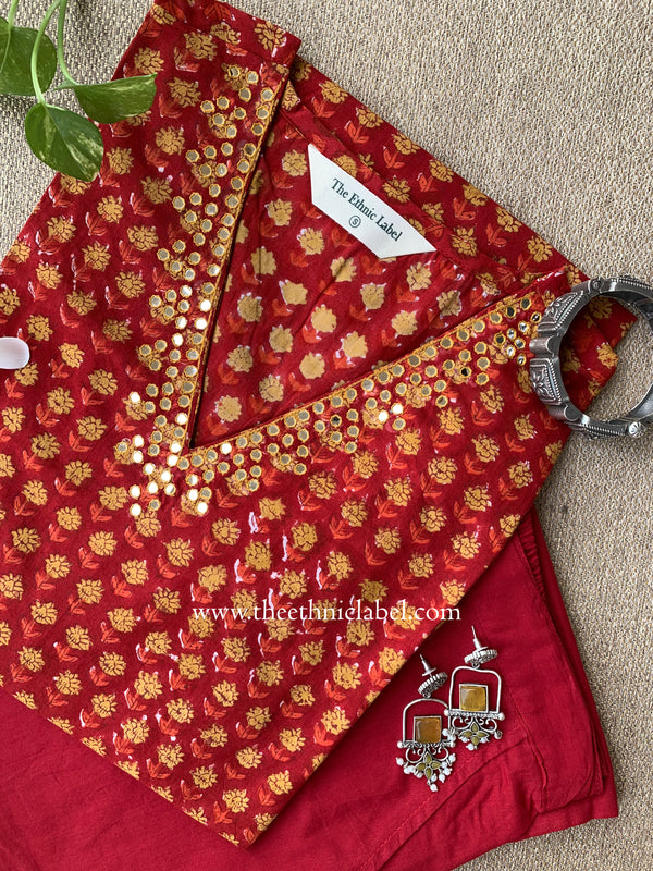 "Gulnaar" Cotton Kurta Set with Kota Doria Dupatta(3pc)