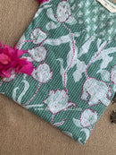 "Aabha" Green Kantha Cotton kurta