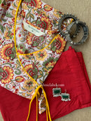 "Shugna" Hand Block Printed Kurta with Straight Pant-2pc