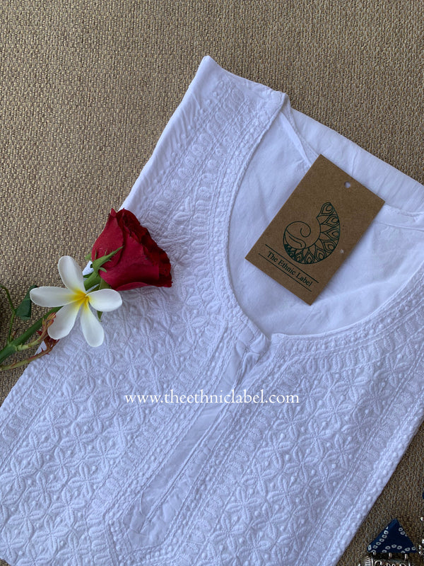 "Zarf" Chikankari Cotton Short kurti