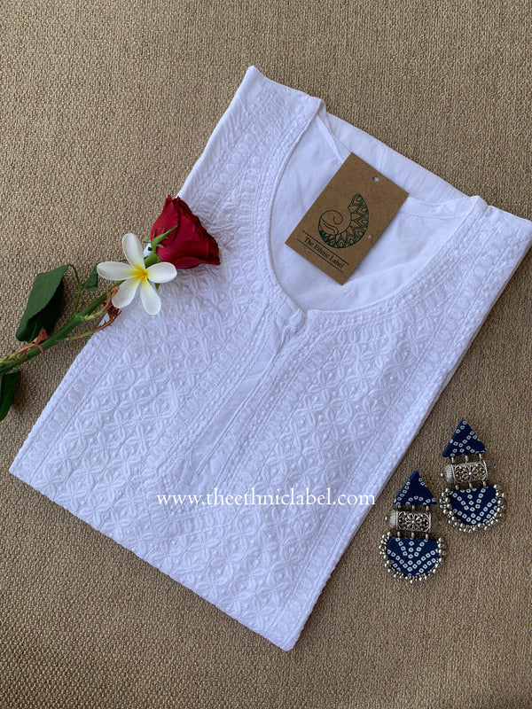 "Zarf" Chikankari Cotton Short kurti
