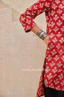 "Prana" Block Printed Asymmetric Cotton kurta