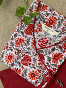 "Sameera" Hand Block Printed Kurta with Straight Pant-2pc