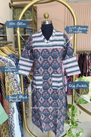"Badal" Hand Block Printed Grey Cotton kurta