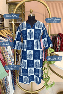 "Aarna" Hand Block Printed Bagru Indigo Cotton kurta