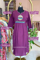 "Pratha-Purple" A Line Cotton kurta