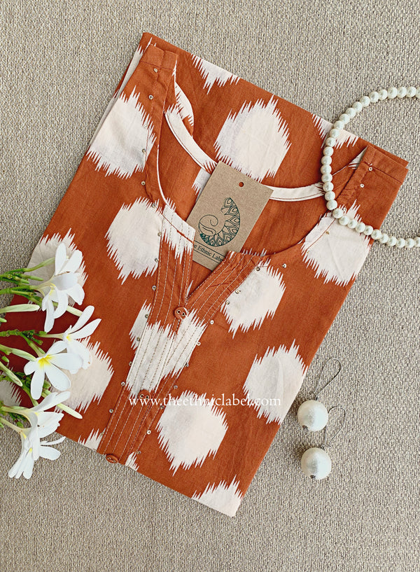 "Lekhni" Rust Cotton kurta