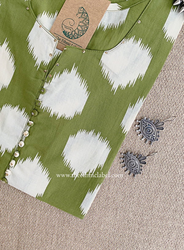 "Lekhni" Green Cotton kurta