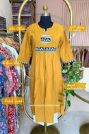 "Pratha-Mustard" A Line Cotton kurta