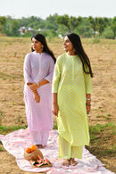 Elara Green Polka Cotton Co-ord Set(2pc)