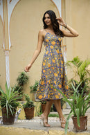 Blue Flaura 'Grace' Pure Cotton Dress