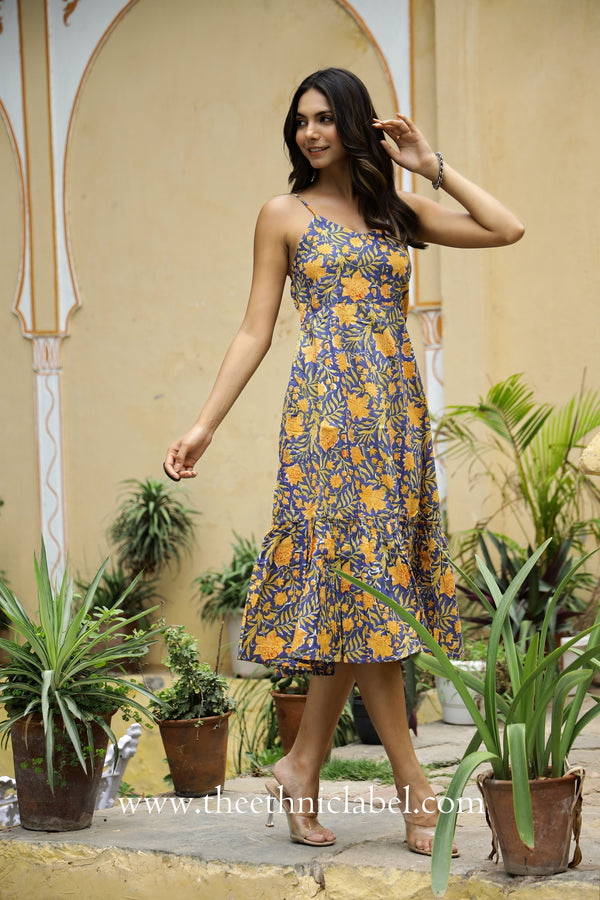 Blue Flaura 'Grace' Pure Cotton Dress