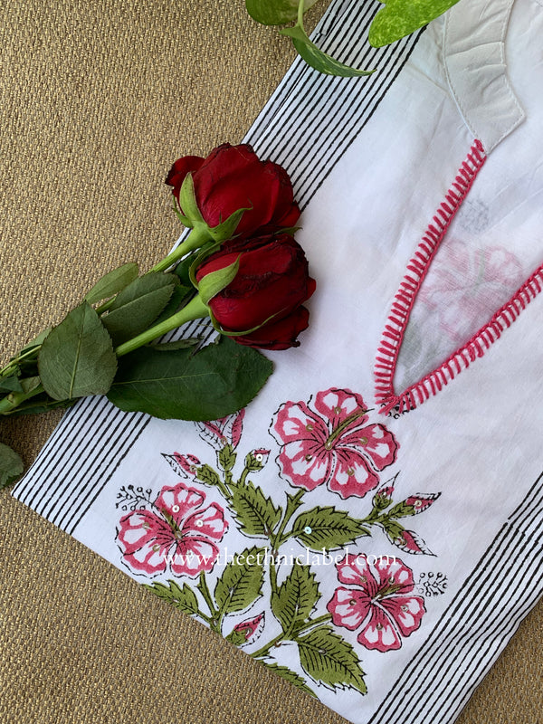 "Tara" Block Printed Cotton Short kurta