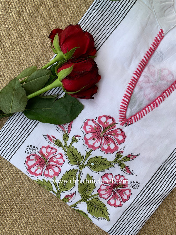 "Tara" Block Printed Cotton Short kurta