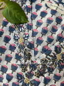 "Rehmat" Hand Embroidered Block Printed Cotton kurta