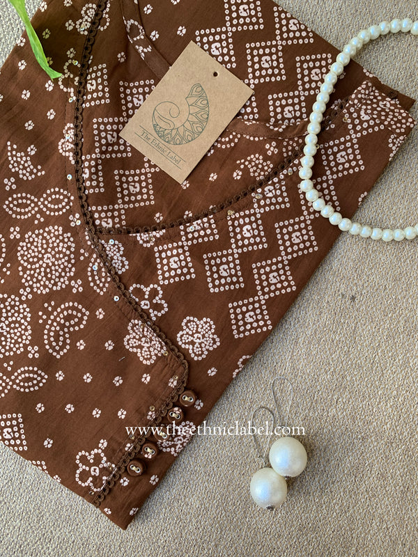 "Veda" Bandhani Printed Cotton kurta