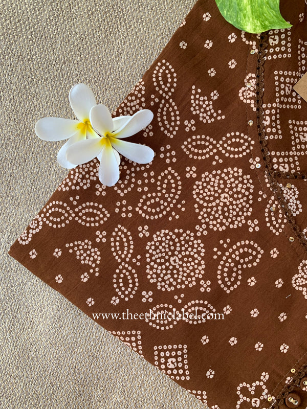 "Veda" Bandhani Printed Cotton kurta