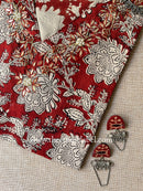 "Mandira" Hand Embroidered Block Printed Cotton kurta