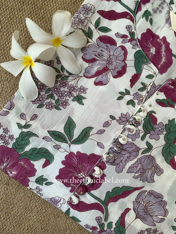 "Baagicha" Floral Cotton kurta