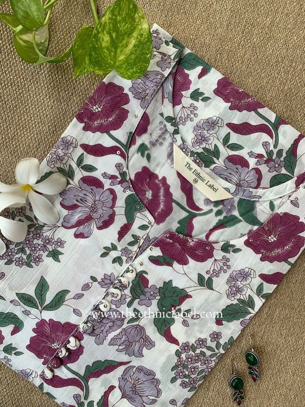 "Baagicha" Floral Cotton kurta