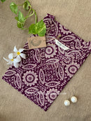 "Zahra" Wine Cotton kurta