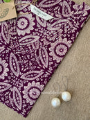 "Zahra" Wine Cotton kurta