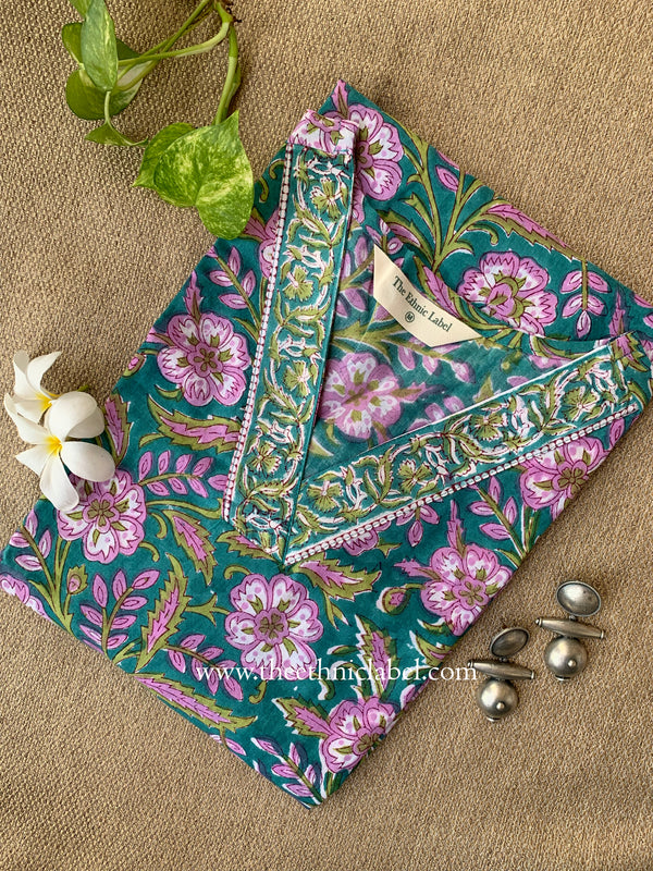 "Sahar" Hand Block Printed Cotton kurta