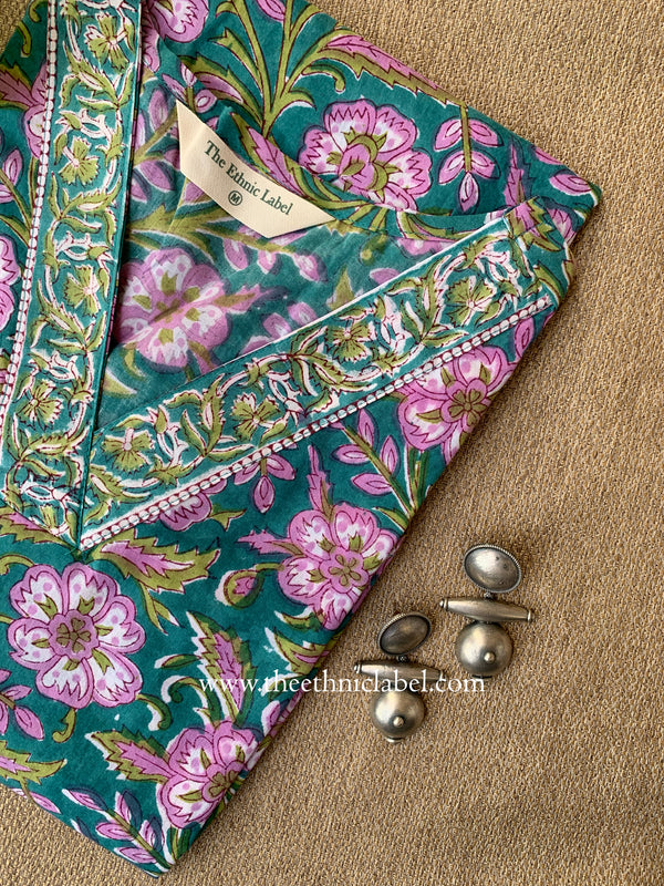 "Sahar" Hand Block Printed Cotton kurta