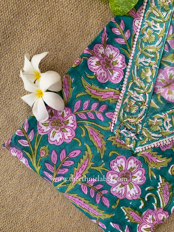 "Sahar" Hand Block Printed Cotton kurta