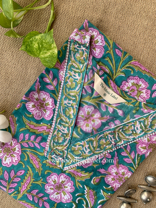"Sahar" Hand Block Printed Cotton kurta