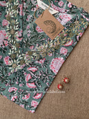 "Siksha" Hand Embroidered Block Printed Cotton kurta