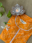 "Nadia" Bandhani Yellow Laced Cotton Kurta