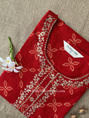 "Nivaas" Bandhani Red Embroidered Cotton Kurta