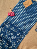 "Naira" A Line Hand Block Printed Indigo Cotton kurta