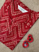 "Hanaya" Bandhani Red Kantha Cotton Kurta