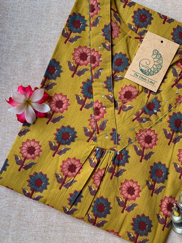 "Phool" Hand Block Printed Cotton kurta-XXL