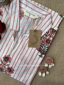 "Nysa" Hand Block Printed White Cotton kurta