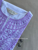 "Chaand" White Embroidered Cotton Kurta