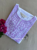 "Chaand" White Embroidered Cotton Kurta