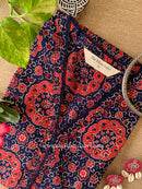 "Kalaa" Printed Blue Cotton kurta - XS